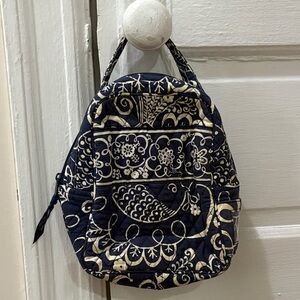 Vintage Vera Bradley Elegant Navy and Cream Patterned Women's Lunchbox